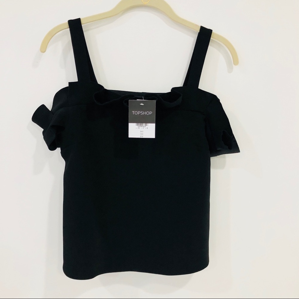CLOSET CLOSING • Black Ruffle Top - Picture 4 of 5